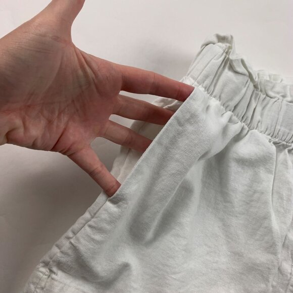 A New Day White Linen Blend High Rise Pull On Shorts S - Picture 2 of 5